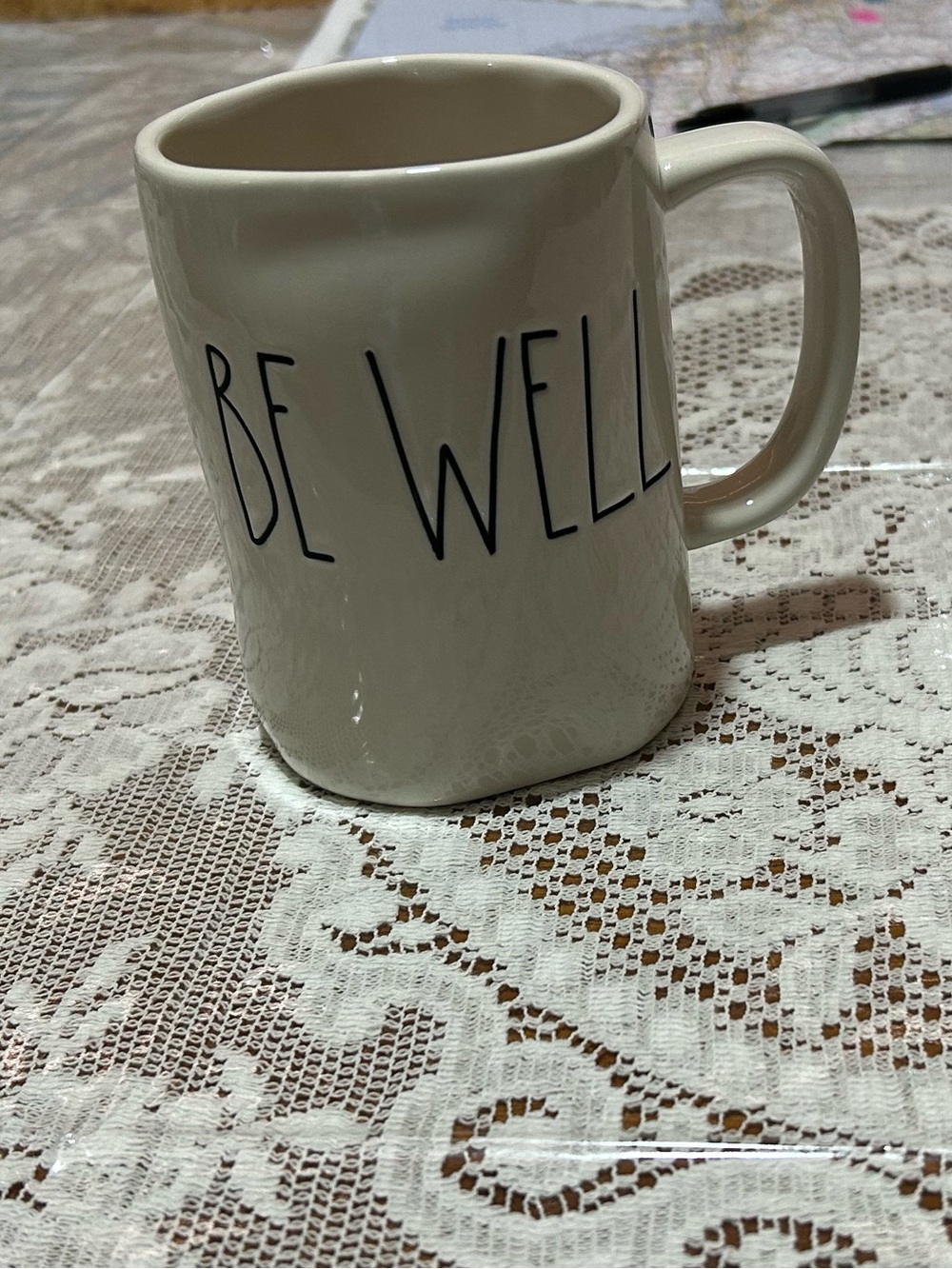 Rae Dunn Cream Be Well Ceramic Mug